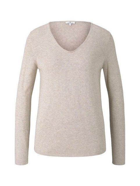 Pullover mit V-Ausschnitt M Regular Fit - Desert Sand Melange