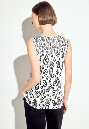 Top mit Ornament Print M - Vanilla White
