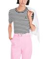 Geringeltes Rippen-T-Shirt 36 - White And Black