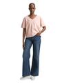 Boxy Fit T-Shirt mit V-Ausschnitt XL Boxy Fit - Rose Smoke