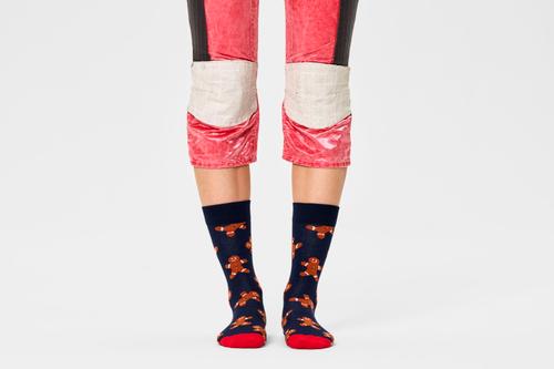 Happy Socks Socken »Gingerbread«, mit weihnachtlichen Lebkuchenmännern - Dunkelblau / 36-40
