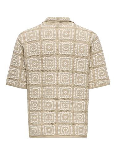 ONSBART RLX 5 SS SHIRT KNIT NOOS L Locker geschnitten - Silver Lining