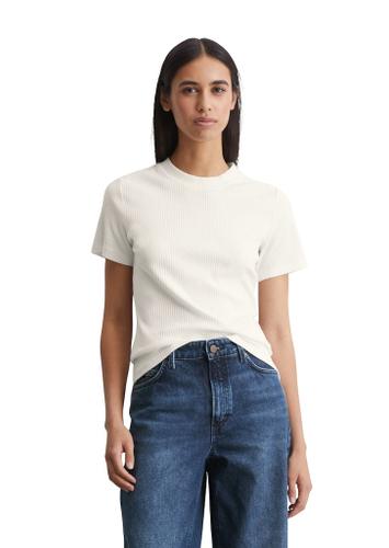Ripp-Jersey-T-Shirt slim Weiß S