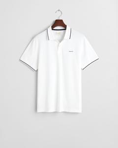 Tipped Piqué Poloshirt Weiß XXL