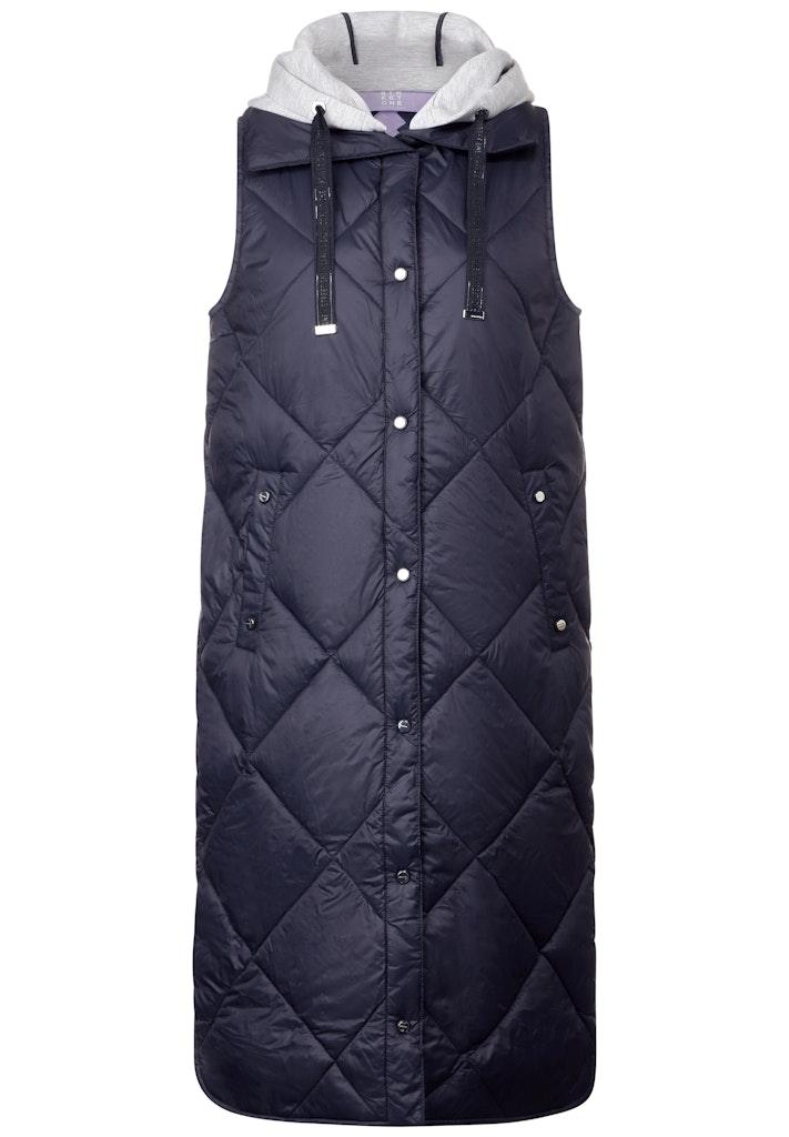 Gesteppte Long Weste Blau 38