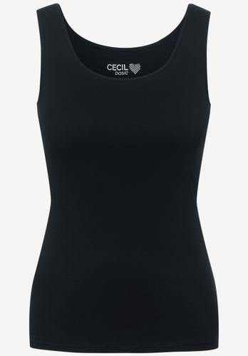 Top in Unifarbe - Schwarz / L