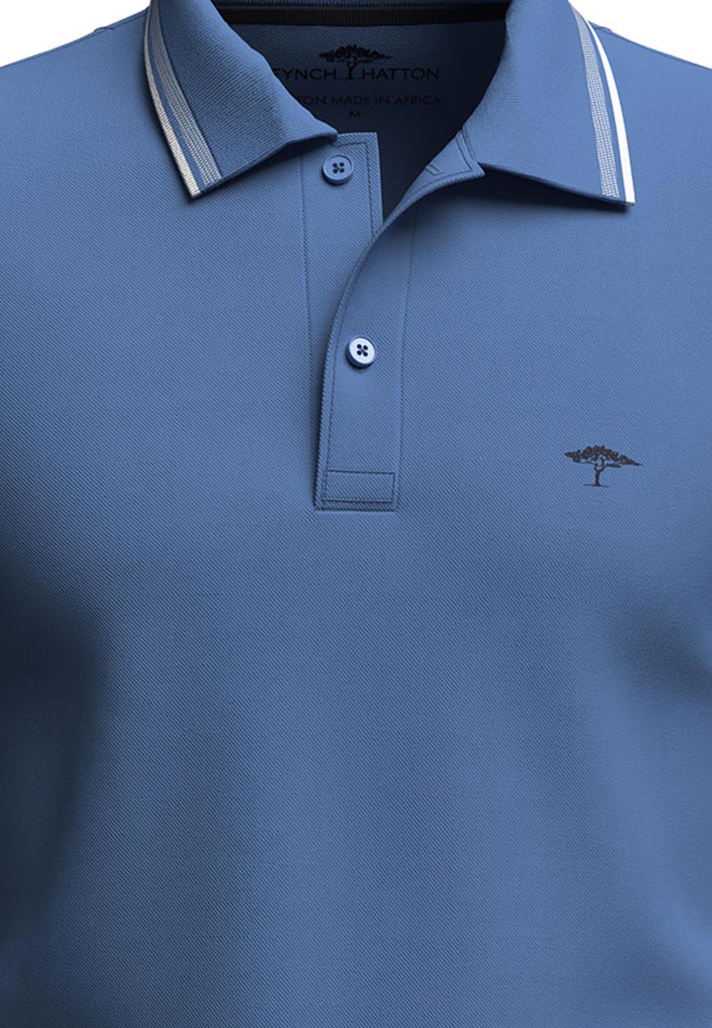 Polo, contrast tipping M Casual Fit - Crystal Blue