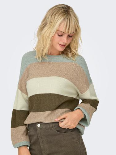 ONLATIA LIFE L/S STRIPE PULLOV KNT NOOS XS Normal geschnitten - Hedge Green