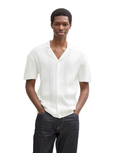 Relaxed Fit Strickhemd im Polo-Look XXL Relaxed Fit - Off White