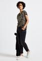 Blusenshirt mit Leo-Muster Schwarz 40