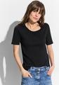 Basic T-Shirt mit Rundhals in Unifarbe L - Black
