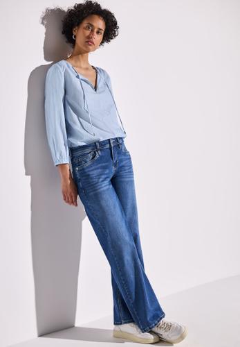 Gestreifte Bluse Blau 36