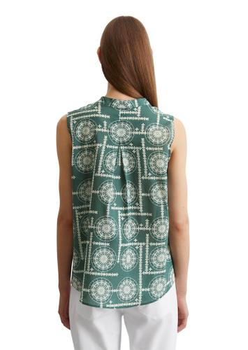 Ärmellose Print-Bluse flared 40 Regular Fit - Multi/ Pure Teal