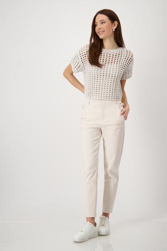 Ajour-Kurzarm-Pullover mit Lurex 38 - Seashell