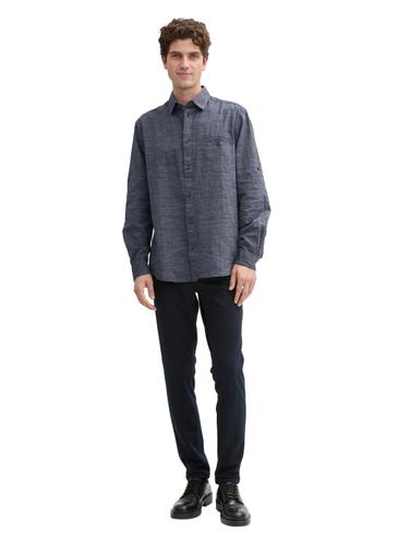 Regular Fit Hemd mit Turn-up-Funktion XXL Regular Fit - Navy White Fil A Fil Dobby