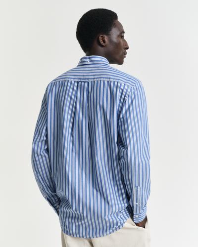 Regular Fit Classic Popeline Hemd mit Streifen L - Rich Blue
