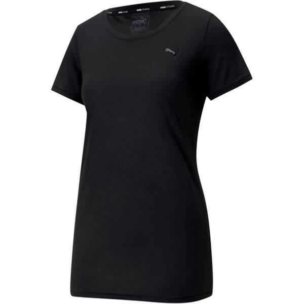 PUMA Damen T-Shirt Studio Lace Keyhole M in Schwarz