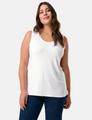 Basic-Top mit Seitenschlitzen 46 Figurumspielend - White