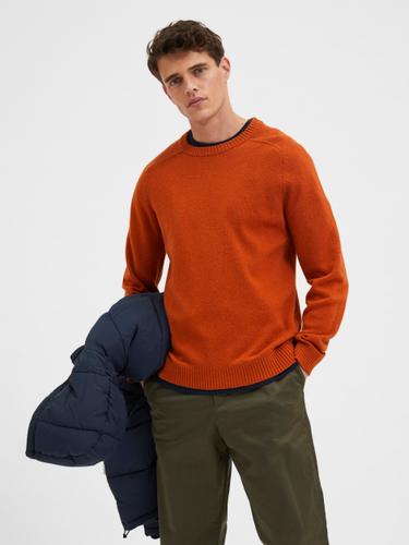 SLHNEWCOBAN LAMBS WOOL CREW NECK XXL Normal geschnitten - Bombay Brown