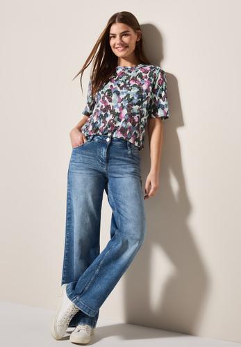 Shirt mit Burn-Out-Muster L - Vanilla White