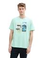 T-Shirt mit Foto-Print XXL Regular Fit - Bright Mint Green