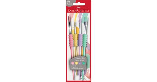 Schulmalpinsel Pastell mit Softgriff, 4 Stärken