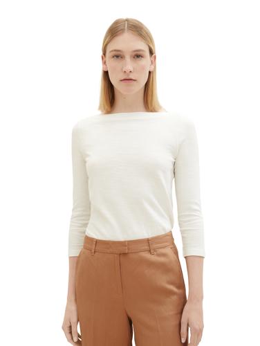 Basic Longsleeve mit 3/4-Arm aus Baumwolle L Regular Fit - Whisper White