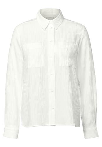 Strukturbluse L - Vanilla White