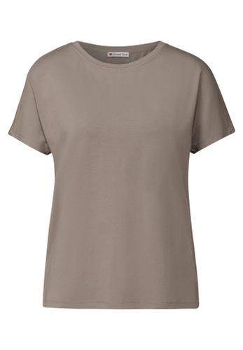 Shirt in Unifarbe Braun 42