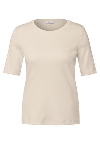 Basic Rippstruktur T-Shirt L - Light Beige