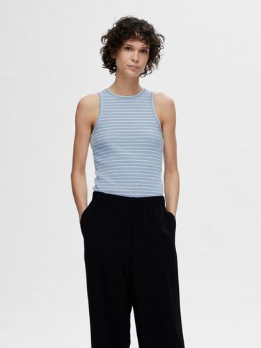 SLFANNA O-NECK STRIPED TANK TOP NOOS XS Slim Fit - Cashmere Blue