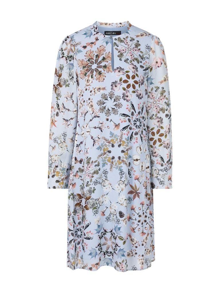 Bedrucktes Kleid aus Viskose-Crêpe Blau 38