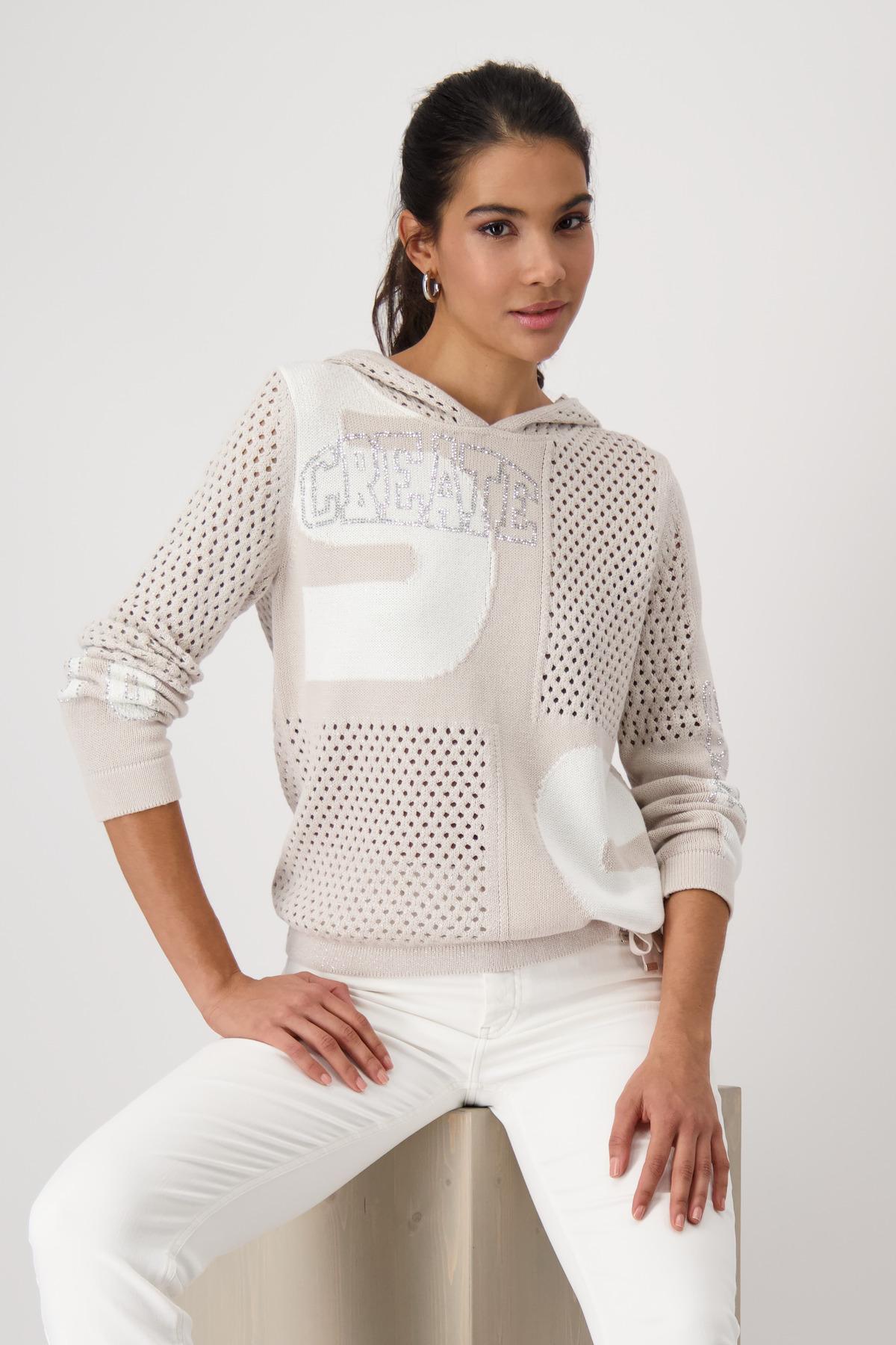 Ajour-Pullover mit Lurex 36 - Warm Sand