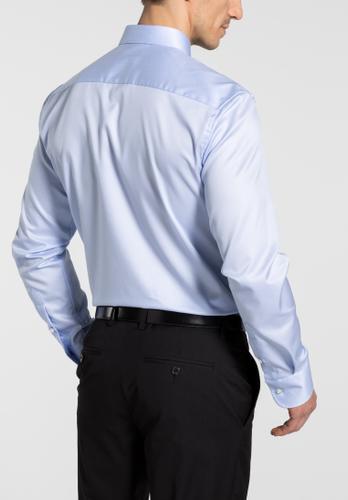 Luxury Shirt Twill Langarm 43/Langarm - 67cm SLIM FIT - Hellblau