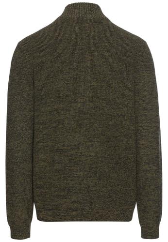 Strickjacke mit Reißverschluss XL Regular Fit - Leaf Green