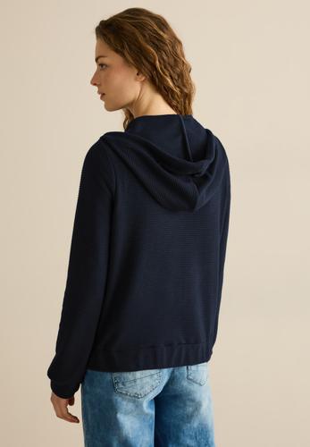 Sweatjacke mit Struktur S - Universal Blue