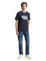T-Shirt mit Print L Regular Fit - Sky Captain Blue