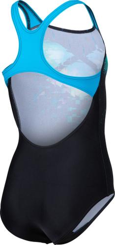 ARENA Kinder Schwimmanzug GIRL'S MULTI PIXELS SWIMSUIT SWIM PRO BACK L 128 in Schwarz