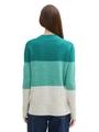Strickpullover mit Colour Blocking XL Regular Fit - Green Beige Colorblock