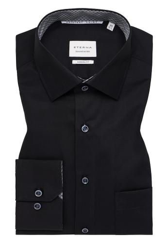Original Shirt Popeline Langarm Schwarz 40/Langarm - 65cm