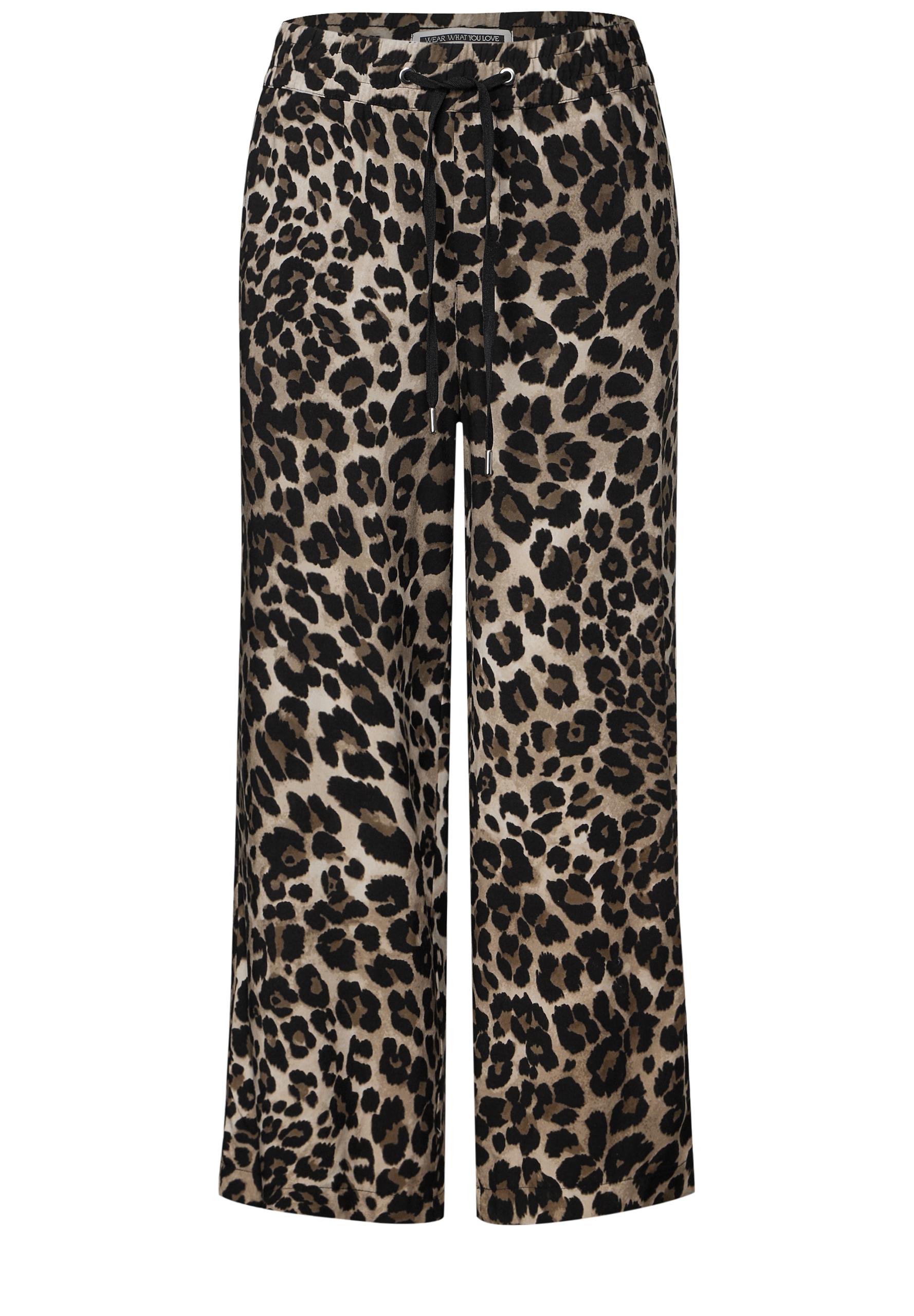 Gemusterte Wide Leg Hose Schwarz 38/7/8 Hosen