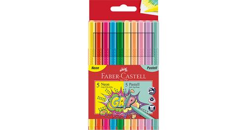 Filzstift GRIP Neon & Pastell, 10 Farben