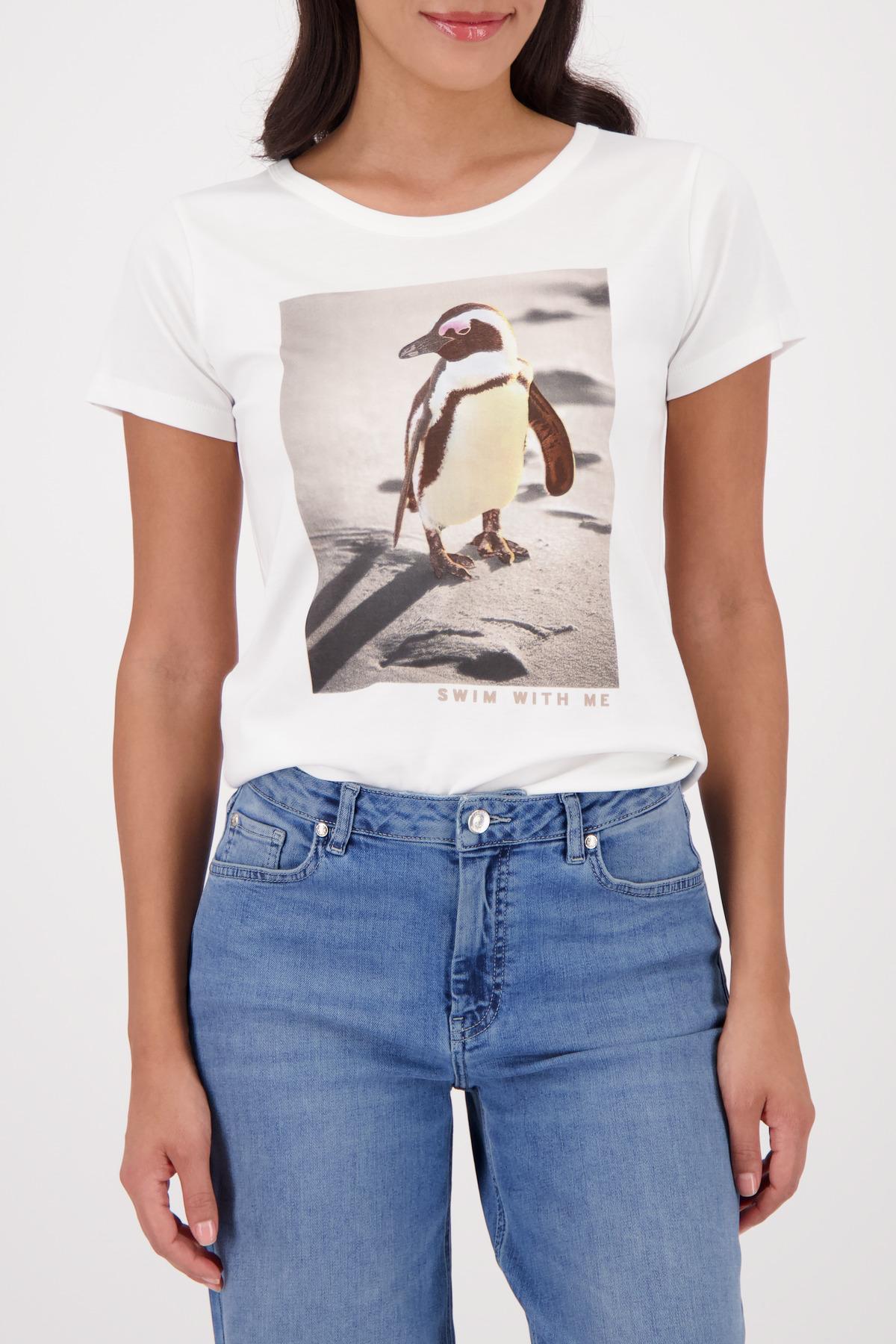 T-Shirt mit Pinguin Print 38 - Off-white