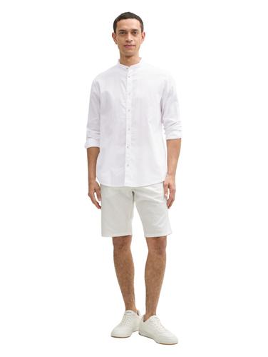 Regular Fit Hemd mit Leinenanteil L Regular Fit - White