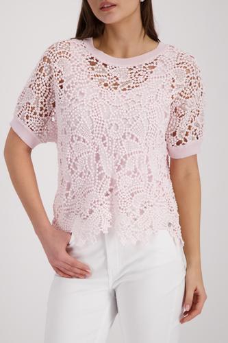 Pullover mit Spitzenmuster 40 - French Rose