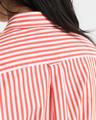 Regular Fit Popeline Bluse mit Streifen 36 - Orange Red