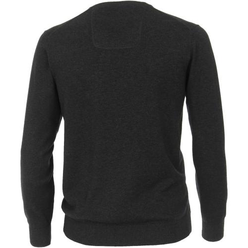 Pullover mit V-Ausschnitt uni 004430 M - Anthrazit