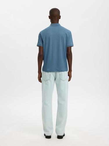 SLMFAVE ZIP SS POLO NOOS M Normal geschnitten - Blue Mirage