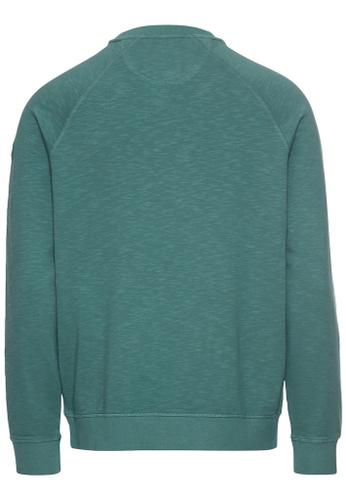 Sweatshirt aus reiner Baumwolle Blau, Grün XL