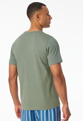 T-Shirt V-Ausschnitt Grün 48